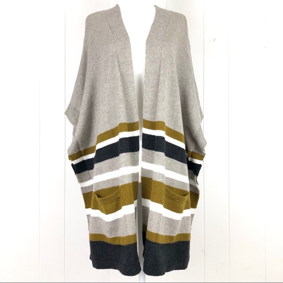 Old Navy Sweaters - Old Navy Neutral Stripe Open Front Sweater size M